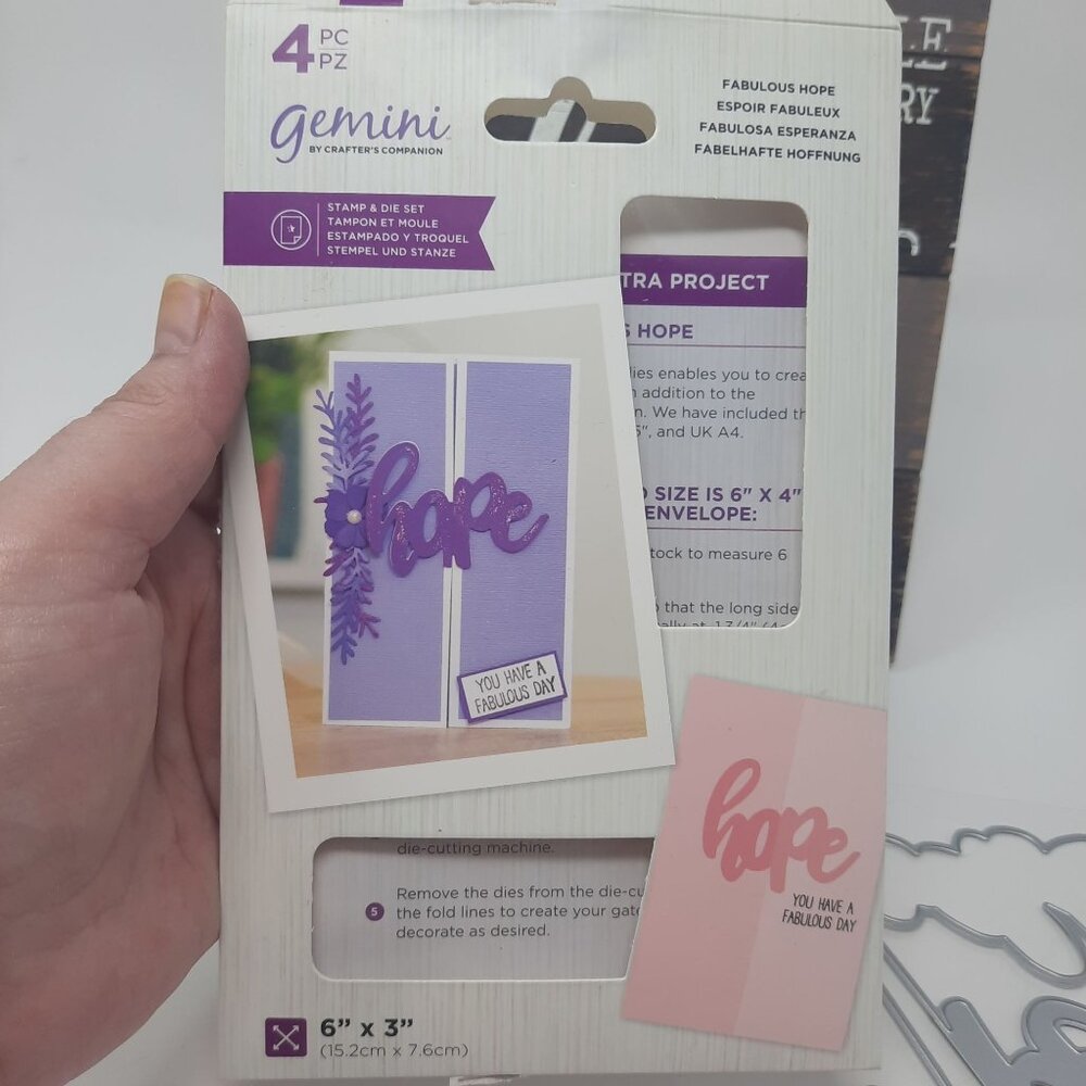Crafter's Companion Fabulous Hope STAMP & DIE Set- 706695